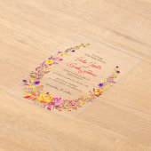 Wild Wreath Beautiful Fall Blume Einfache Hochzeit Acryleinladungen (Ablage )