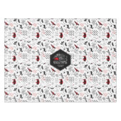 Wild Wunderschönes Weihnachtsmuster Rot/Schwarz ID Tischdecke (Vorderseite (Horizontal))
