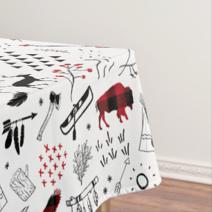 Wild Wunderschönes Weihnachtsmuster Rot/Schwarz ID Tischdecke