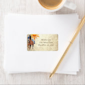 Wild Wüstenpony mit Sun Horse-Adresse Adressaufkleber (Insitu)