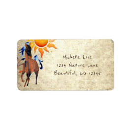 Wild Wüstenpony mit Sun Horse-Adresse Adressaufkleber