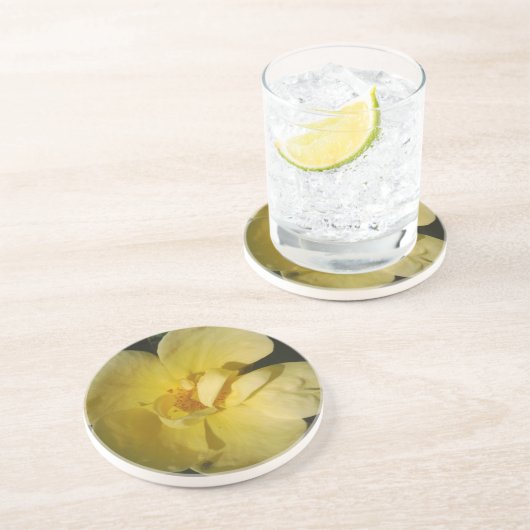 Wild Yellow Rose Getränkeuntersetzer (Seite)