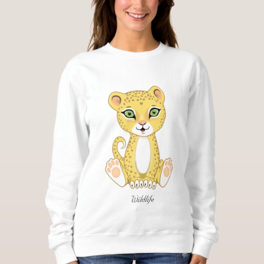 Wild Young Leopard Animal Cartoon Sweatshirt (Vorderseite)