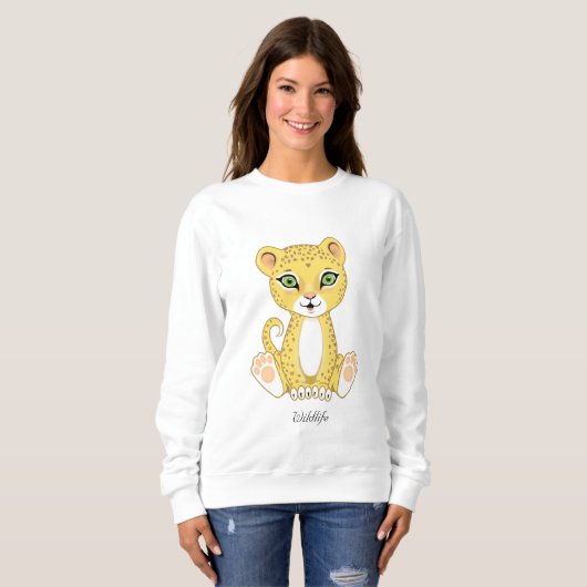 Wild Young Leopard Animal Cartoon Sweatshirt (Vorne ganz)