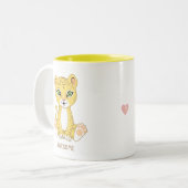 Wild Young Leopard Animal Cartoon Zweifarbige Tasse (Vorderseite Links)