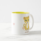 Wild Young Leopard Animal Cartoon Zweifarbige Tasse (VorderseiteRechts)
