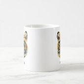 Wild Young Tiger Face & Calligraphy Kaffeetasse (Mittel)