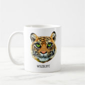 Wild Young Tiger Face & Calligraphy Kaffeetasse (Links)
