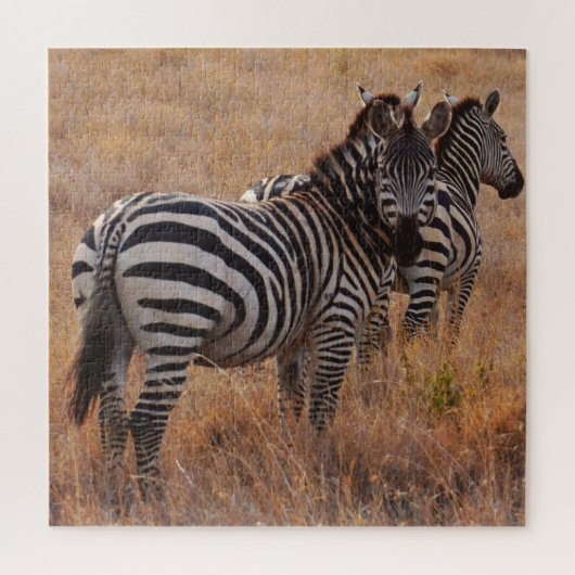 Wild Zebra auf afrikanisch Schlicht Puzzle (Vertikal)