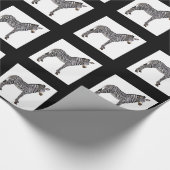 Wild Zebra Black und White Glossy Wrapping Paper Geschenkpapier (Ecke)