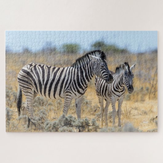 Wild Zebra Mutter & Baby Nature Safari Puzzle (Horizontal)