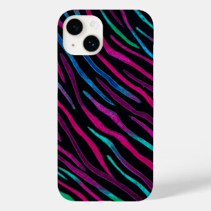 Wild Zebra Neon-Noir Case-Mate iPhone 14 Hülle
