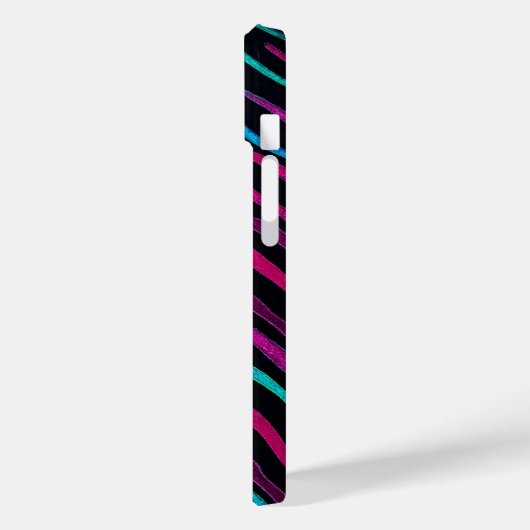 Wild Zebra Neon-Noir Case-Mate iPhone Hülle (Rückseite / Links)