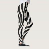 Wild Zebra Print Classic Black & White Halloween Leggings (Rechts)