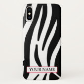 Wild Zebra Print mit Name Case-Mate iPhone Case (Rückseite)