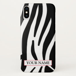 Wild Zebra Print mit Name Case-Mate iPhone Case