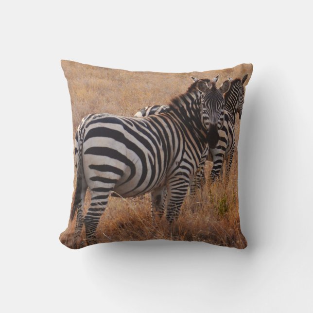 Wild Zebra Throw Kissen (Vorderseite)