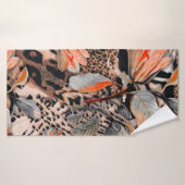 Wildafrikanische Tierhaut mit Brom-Blume-Pattern Badehandtuch (Badehandtuch)