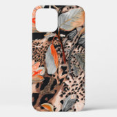 Wildafrikanische Tierhaut mit Brom-Blume-Pattern Case-Mate iPhone Hülle (Rückseite)