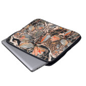 Wildafrikanische Tierhaut mit Brom-Blume-Pattern Laptopschutzhülle (Vorne Knopf)