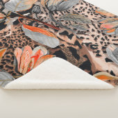 Wildafrikanische Tierhaut mit Brom-Blume-Pattern Sherpadecke (3/4)