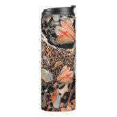 Wildafrikanische Tierhaut mit Brom-Blume-Pattern Thermosbecher (Nach links gedreht)