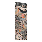 Wildafrikanische Tierhaut mit Brom-Blume-Pattern Thermosbecher (Nach rechts gedreht)