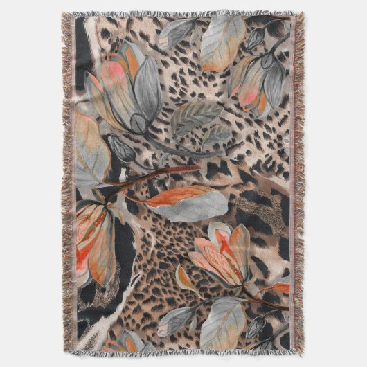 Wildafrikanisches Hautmuster Decke (Vorderseite Vertikal)