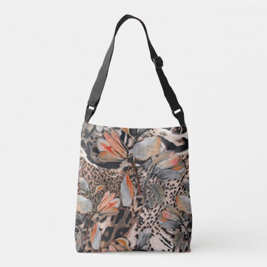 Wildafrikanisches Hautmuster Tragetaschen Mit Langen Trägern (Rückseite)