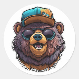 Wildbärenaufkleber Runder Aufkleber