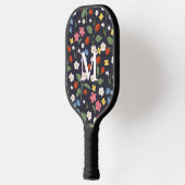 Wildbeere gemusterte mit Monogramm Marine Pickleball Schläger (Links)