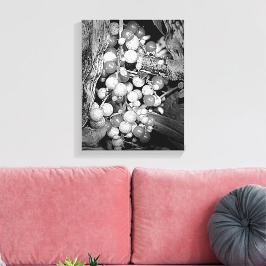 Wildbeeren schwarz und weiß leinwanddruck (Insitu (Wohnzimmer))