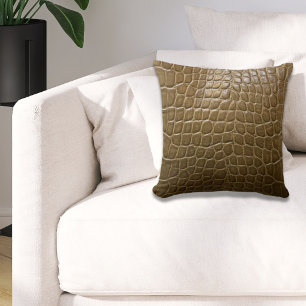 Wildbeige-Alligator-Krokodil Kissen