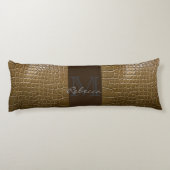 Wildbeige-Alligator-Krokodil Seitenschläferkissen (Rückseite)