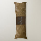 Wildbeige-Alligator-Krokodil Seitenschläferkissen (Vorderseite Vertikal)