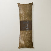 Wildbeige-Alligator-Krokodil Seitenschläferkissen (Rückseite (Vertikal))