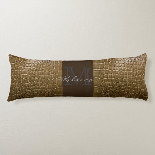 Wildbeige-Alligator-Krokodil Seitenschläferkissen (Vorderseite)