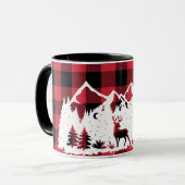 Wildbergszene Rotes Buffalo Karo Tasse (Vorderseite Links)