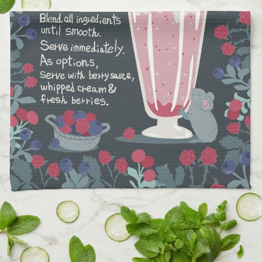 Wildberry Smoothie Kitchtuch Geschirrtuch (Gefaltet)