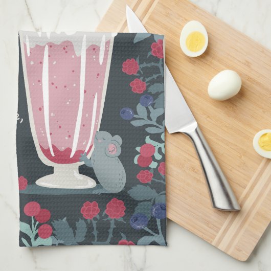 Wildberry Smoothie Kitchtuch Geschirrtuch (Viertel Falte)