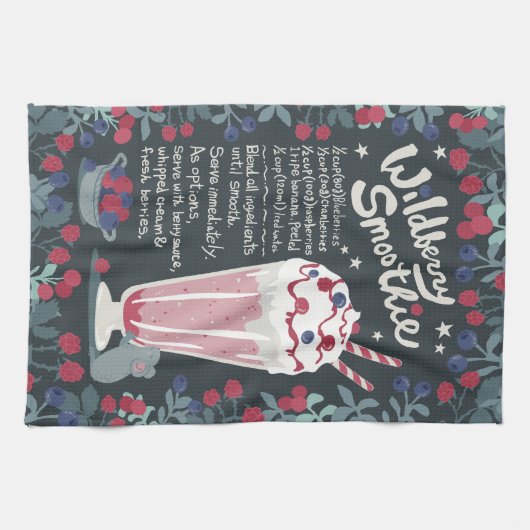 Wildberry Smoothie Kitchtuch Geschirrtuch (Horizontal)