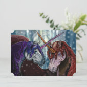 Wildberry Unicorns Einladung (Stehend Vorderseite)