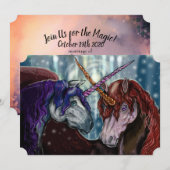 Wildberry Unicorns Einladung (Vorne/Hinten)