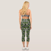 Wildblauer Lupine Blume Naturmuster Capri Leggings (Rückseite)