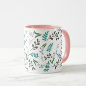 Wildblume 11 oz. Rosa, weiße Keramik Tasse (VorderseiteRechts)