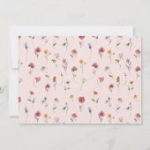 Wildblume 1. Geburtstag druckbare Dankkarten Einladung (Rückseite)