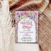 Wildblume 1. Geburtstag Einladung