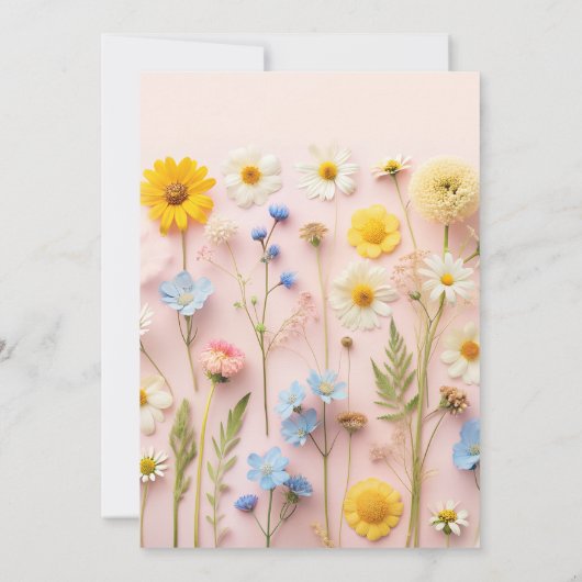 Wildblume 1. Geburtstag Moderne Einladung (Rückseite)