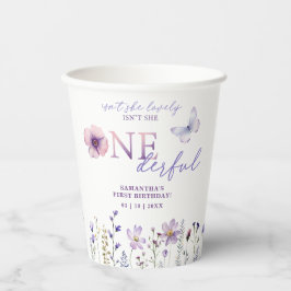 Wildblume 1. Geburtstag Papieraufnahmen Pappbecher