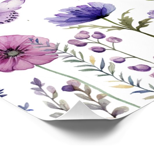 Wildblume 1. Geburtstag Party Begrüßungszeichen Poster (Ecke)